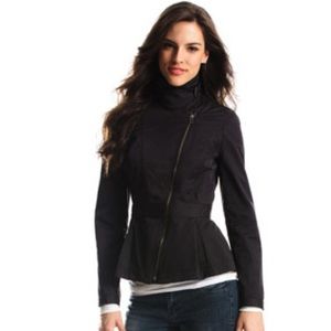 ARMANI EXCHANGE Asymmetrical zip peplum jacket